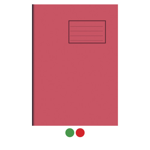 Notes Exercise Book A4 80 pages 6mm Ruled and Margin Red Cover - Pack of 50