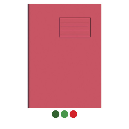 Notes Exercise Book A4 80 pages 8mm Ruled Alternate Red Cover - Pack of 50