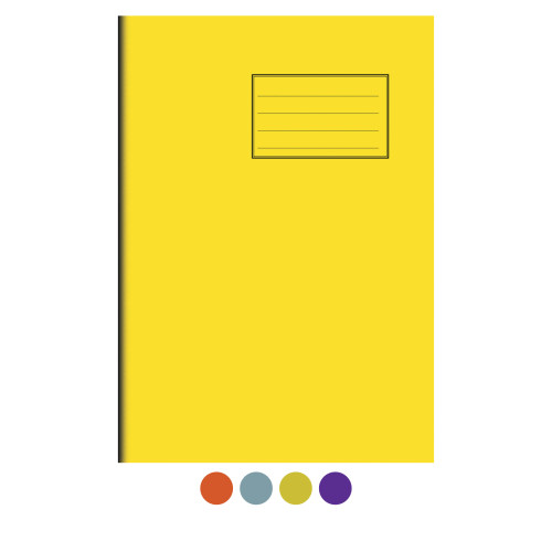 Notes Exercise Book A4 80 pages 10mm Squares Yellow cover - Pack of 50