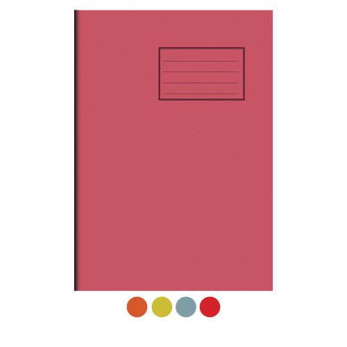 Notes Exercise Book A4 80 pages 5mm Squares Red cover - Pack of 50