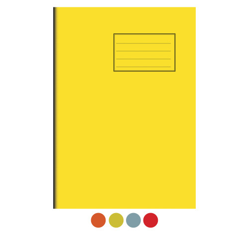 Notes Exercise Book A4 80 pages 5mm Squares Yellow cover - Pack of 50