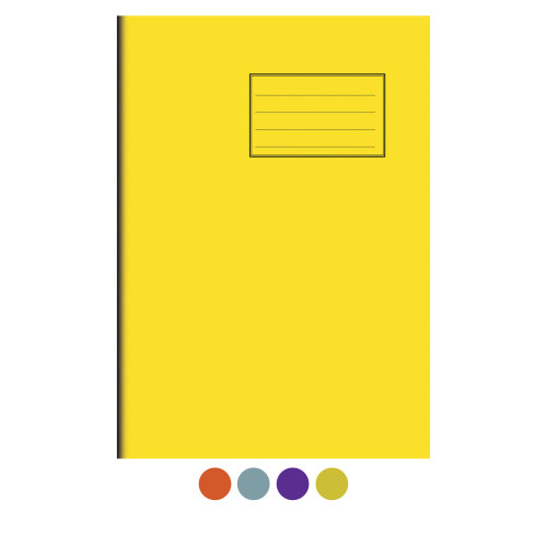 Notes Exercise Book A4 80 pages 7mm Squares Yellow cover - Pack of 50