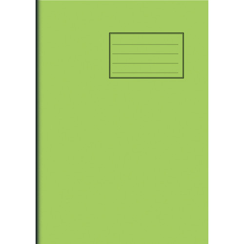 Notes Exercise Book A4 64 pages Top Half Plain Bottom Half 15mm Ruled Light Green Cover Pack of 50