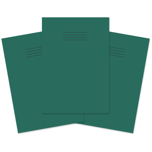 RHINO 13 x 9 Exercise Book 48 Page, Dark Green, F8M (Pack 50)