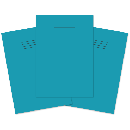 RHINO A4 Exercise Book 64 Page, Light Blue, S20 and Blank (Pack of 50)