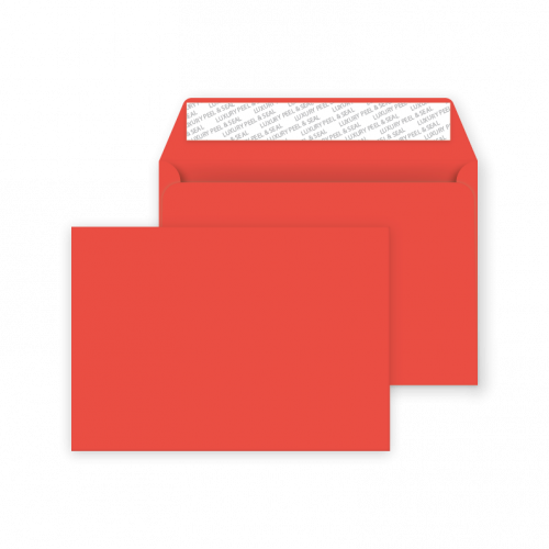 C6 Peel and Seal Envelope - Pillar Box Red - 50 Envelopes