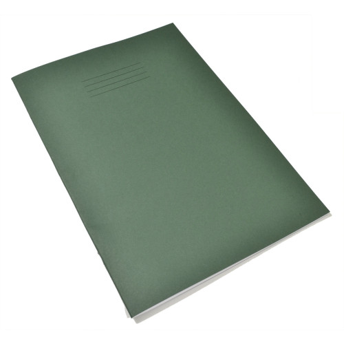 Exercise Book A4+ 80 Pages 8mm Ruled and Margin Dark Green Cover - Pack of 50