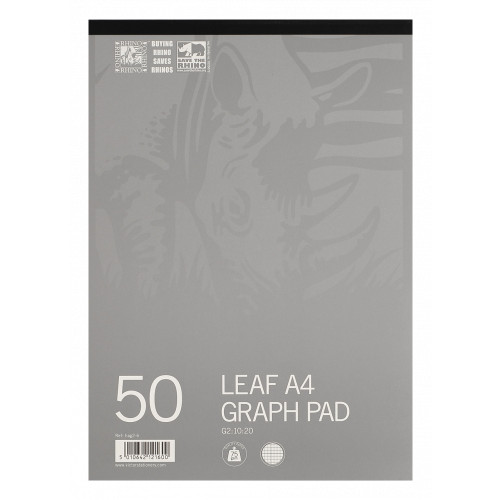 RHINO A4 Refill Pad 50 Leaf, 2:10:20 Graph Ruling and Blank Alternative Pages (Pack 6)