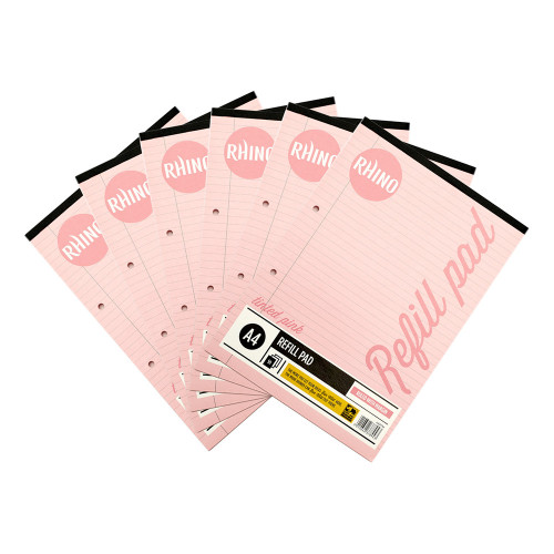Rhino SEN Refill Pad A4 50 Leaves 8mm Ruled & Margin with Pink Paper