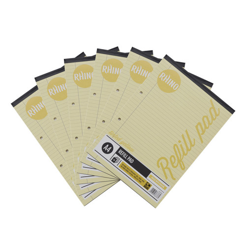 Rhino SEN Refill Pads A4 50 Leaves 8mm Ruled & Margin with Yellow Paper