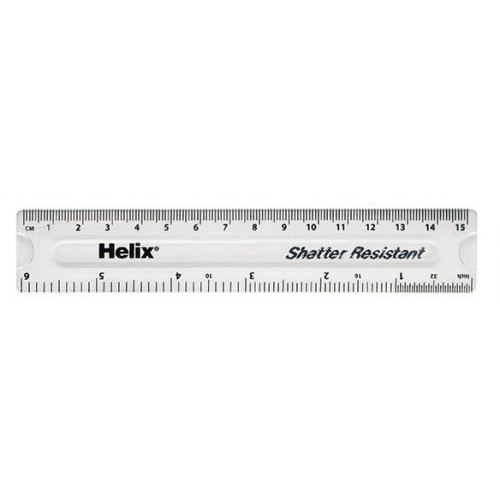 Helix Clear Ruler 6"/15cm Pack of 50