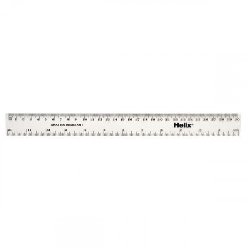 Helix Clear Ruler 12"/30cm Pack of 100