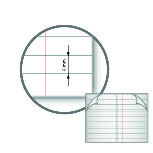 Notes Exercise Book A4+ (340x240) 48 pages 8mm Ruled and Margin - Pack of 50