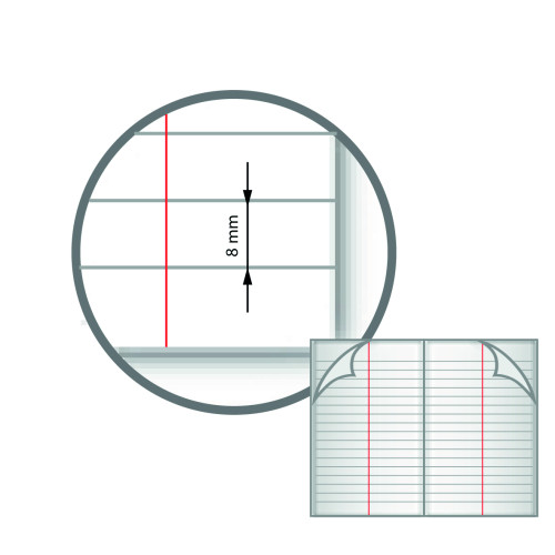 Notes Vocabulary Book 8"x 4"(205x102) 32 pages 8mm ruled and Centre Margin - Pack of 100