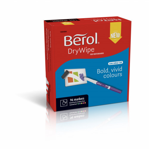 Berol Dry Wipe Pen Broad - Pack of 96 - Assorted
