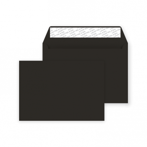 C6 Peel and Seal Envelope - Jet Black - 50 Envelopes