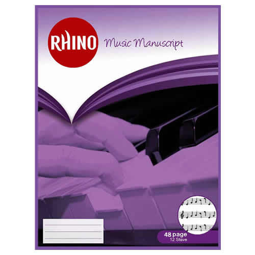 (D)Rhino Wire Music Bk 300x230 48p 12 Stave Pk4