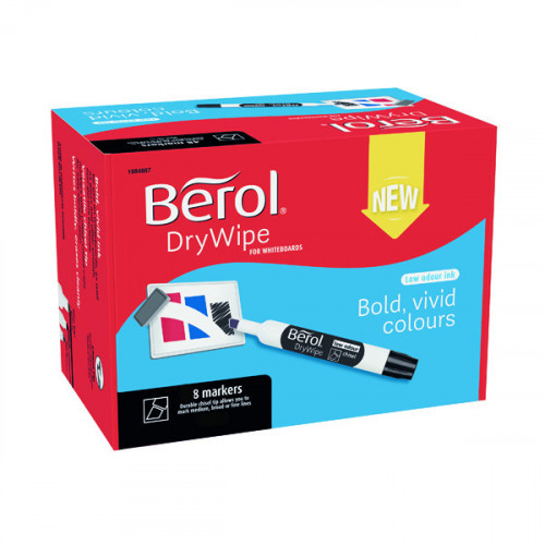 Berol Dry Wipe Chisel - Pack of 12 - Green