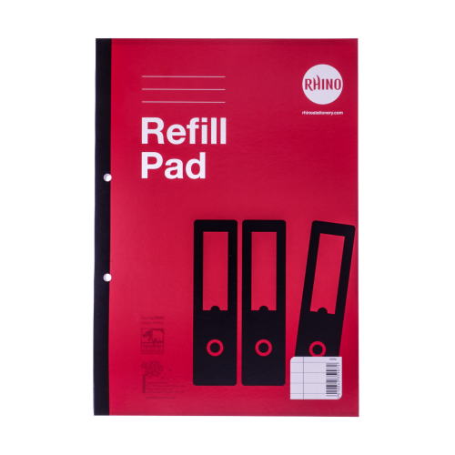 Rhino Refill Pad 160 Leaves 8mm Ruled & Margin Red Cover