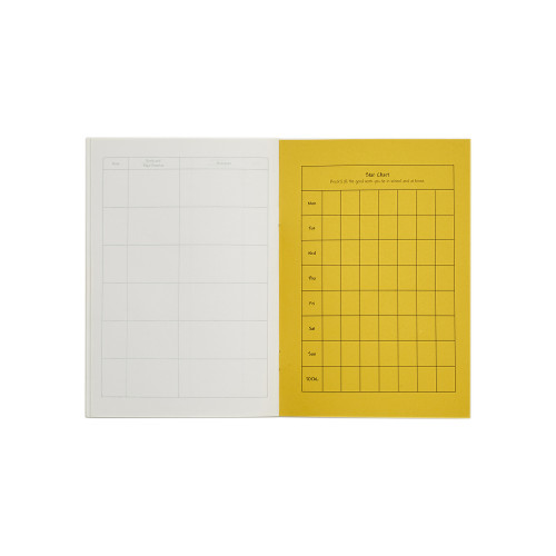 RHINO A5 Reading Record Book 40 Page, Yellow, Reading Record Template (Pack 100)