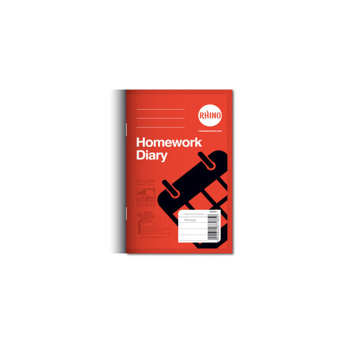 Homework Diary 160x100 84p 6 Day Yellow Pk100