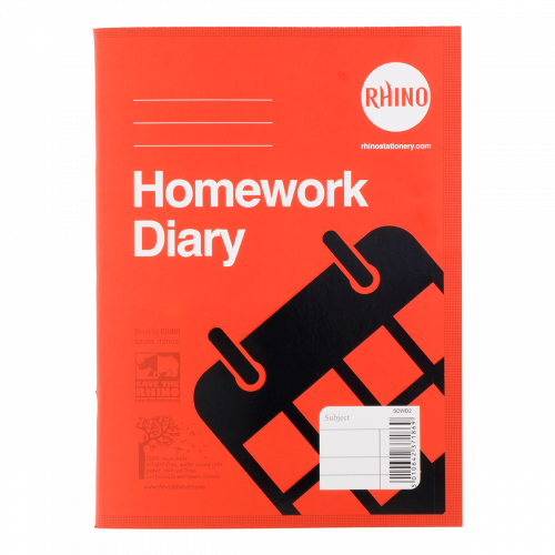 RHINO 8 x 6 Homework Diary 84 Page, 5-Day Week (Pack 100)