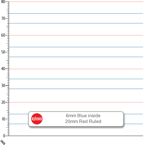 Learn to Write Books 32 Pages 6mm Blue Ruled centred on 20mm Red Ruled Red Cover