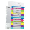 Leitz WOW Printable Index, Polypropylene, extra wide 1-12  premium numerical tabs. A4 Maxi. Multicolour. - Outer carton of 10