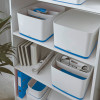 Leitz MyBox WOW Large with lid, Storage Box 18 litre, W 318 x H 198 x D 385 mm. White/blue - Outer carton of 4