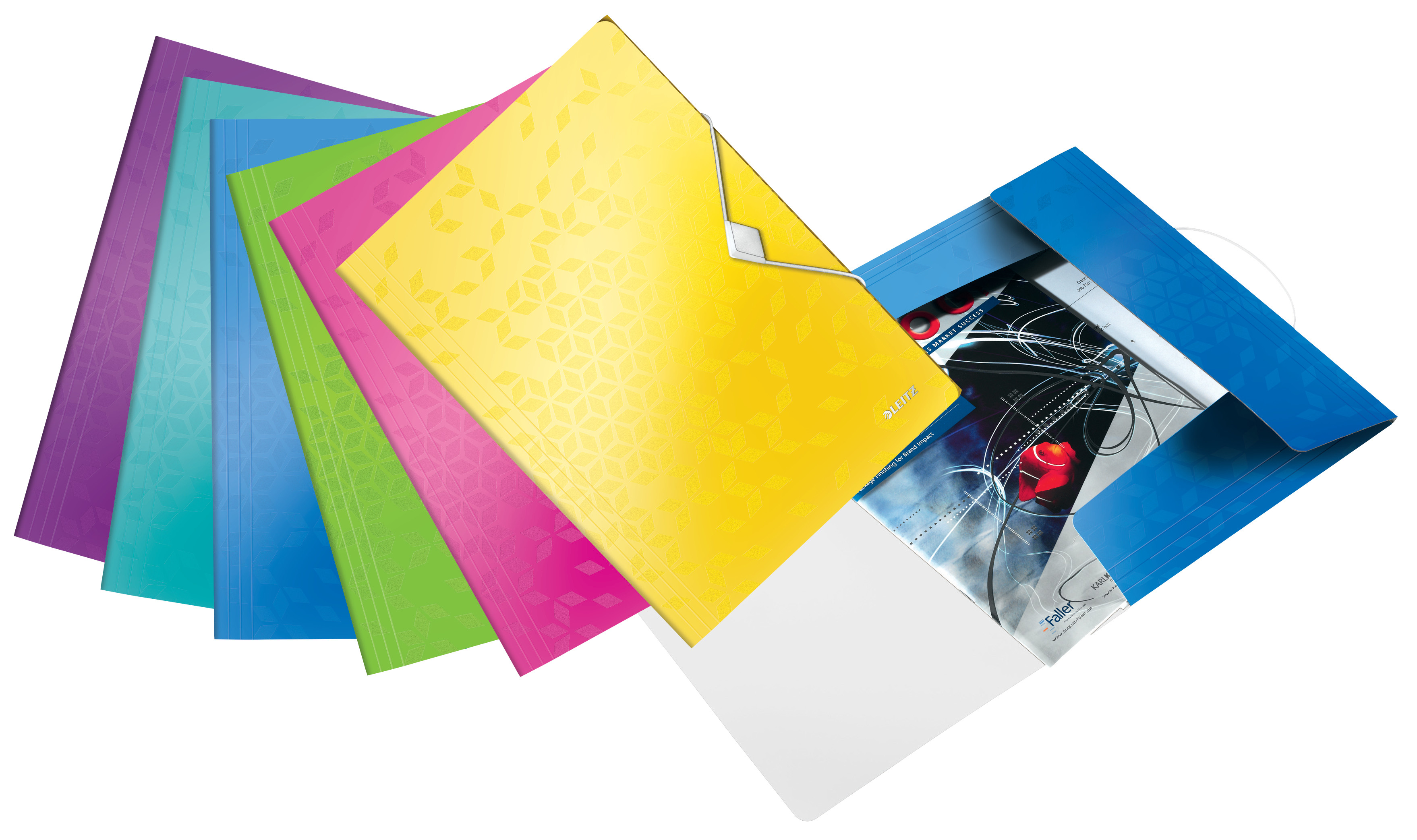 AAA ファイル Leitz WOW 3-Flap Folder. Polypropylene. 150 sheet capacity. A4