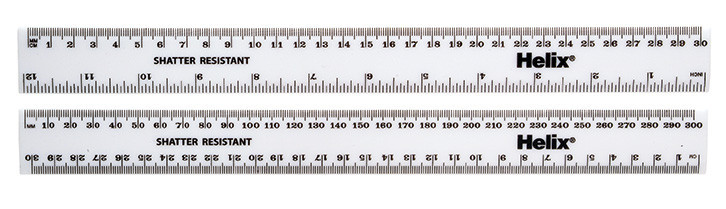 Helix 30cm 300 mm Metric Ruler White Box of 100 
