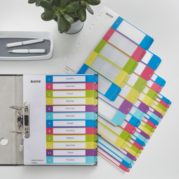 Leitz WOW Printable Index Polypropylene Extra Wide 1 12 Premium Leitz WOW Printable Index Polypropylene Extra Wide 1 12 Premium